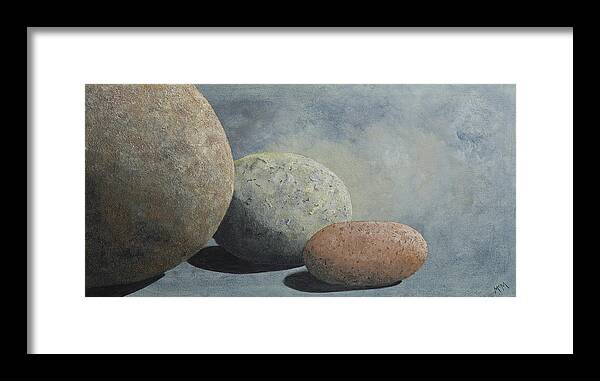 Rocks Framed Print featuring the painting Power Rocks by Garry McMichael