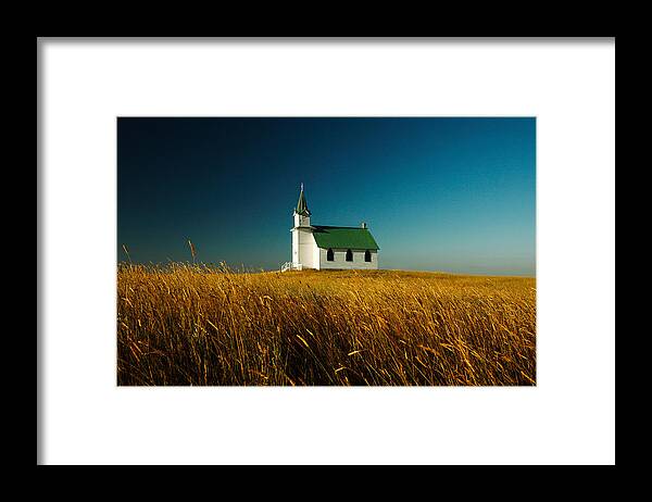 Church Framed Print featuring the photograph Prairie Church by Todd Klassy