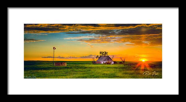 Natural Forms Framed Print featuring the photograph Prairie Farm Sunset by Rikk Flohr