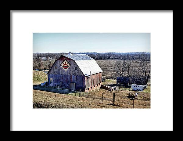 Barn Framed Print featuring the photograph Prairie Flower Quilt Barn by Cricket Hackmann