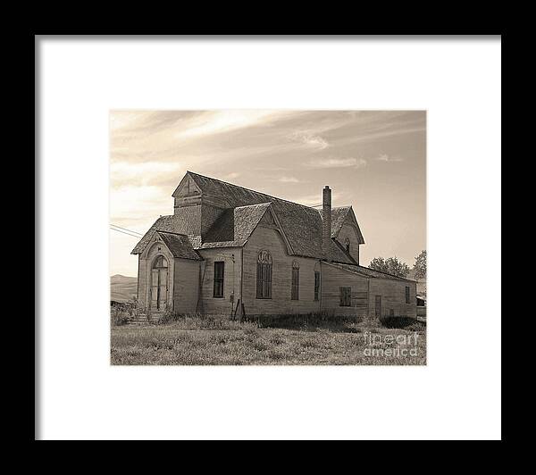 Black And White Framed Print featuring the photograph Prairie House by Kelly Holm