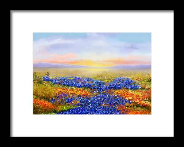 Prairie Framed Print featuring the painting Prairie in Bloom by Sena Wilson