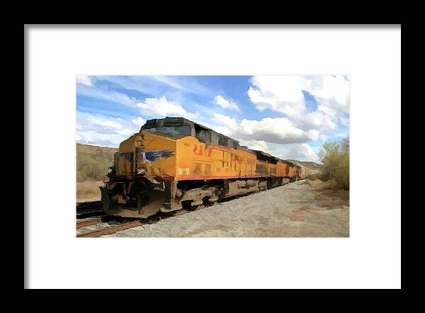 Train Framed Print featuring the photograph Prairie Train Ride by David Dehner