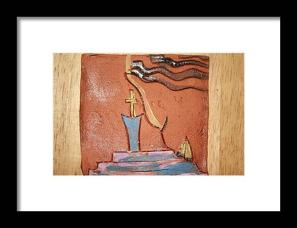 Jesus Framed Print featuring the ceramic art Prayer 34 - Tile by Gloria Ssali