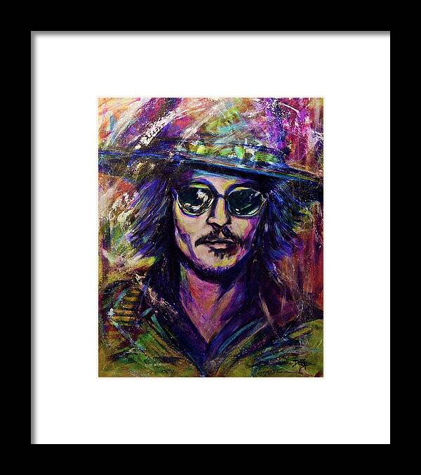 Precious Metals Framed Print featuring the painting Precious Metals, Johnny Depp by Debi Starr