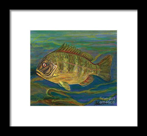 Folkartanna Framed Print featuring the painting Predatory Fish by Anna Folkartanna Maciejewska-Dyba