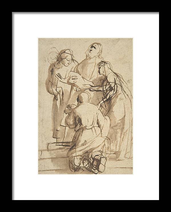 17th Century Art Framed Print featuring the drawing Presentation in the Temple by Peter Paul Rubens