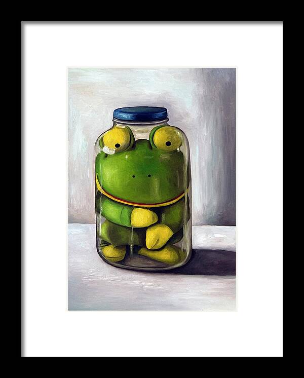 Frog Framed Print featuring the painting Preserving Childhood by Leah Saulnier The Painting Maniac