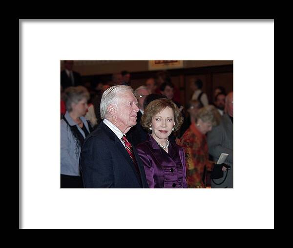 President Jimmy Carter Framed Print featuring the photograph President and Mrs. Jimmy Carter Nobel Celebration by Jerry Battle