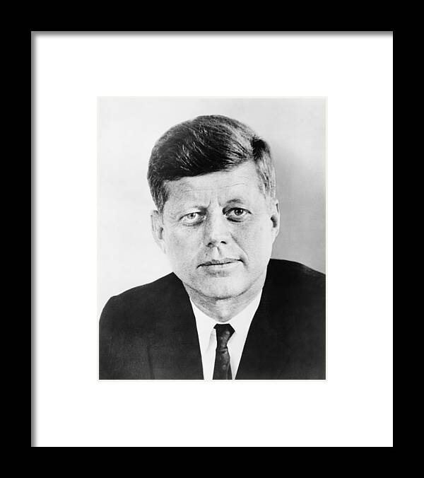 Jfk Framed Print featuring the photograph President John F. Kennedy by War Is Hell Store