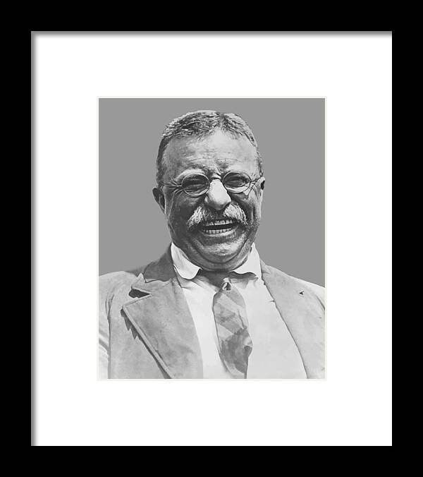 Teddy Roosevelt Framed Print featuring the painting President Teddy Roosevelt by War Is Hell Store