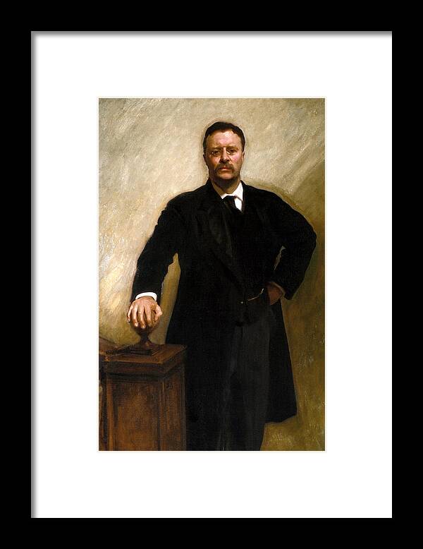 Us Presidents Framed Print featuring the painting President Theodore Roosevelt Painting by War Is Hell Store