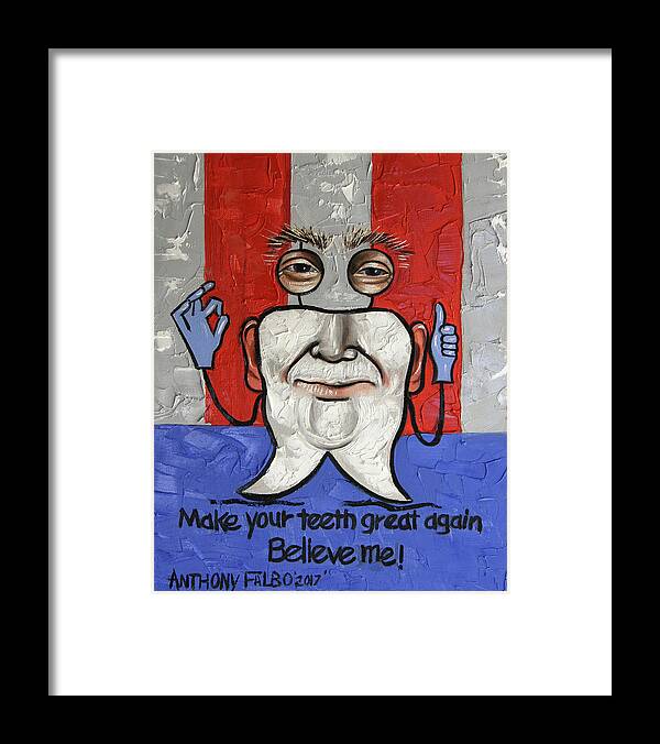  Dental Art Framed Print featuring the painting Presidential Tooth 2 by Anthony Falbo