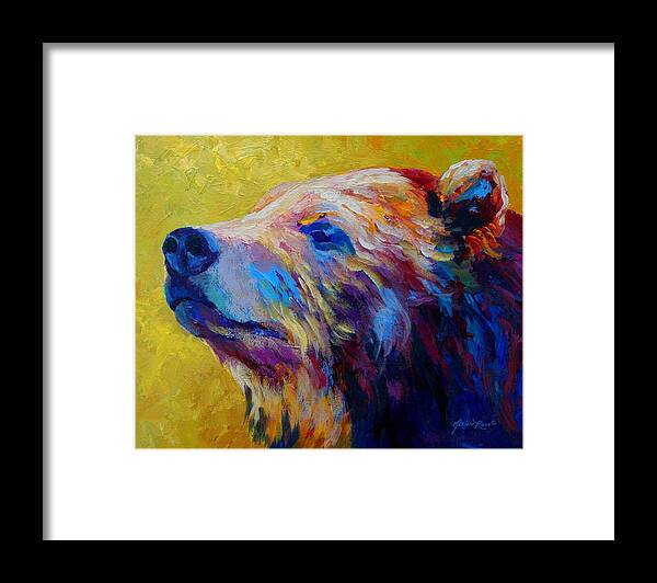 Bear Framed Print featuring the painting Pretty Boy - Grizzly Bear by Marion Rose