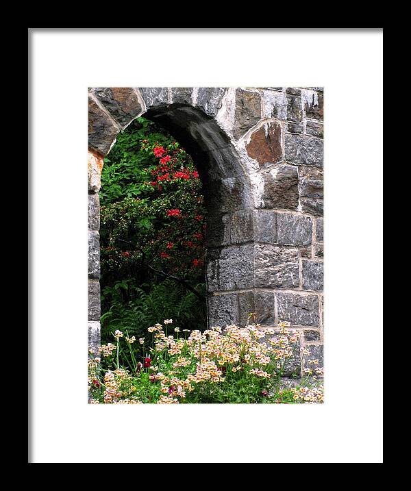 Flowers Framed Print featuring the photograph Pretty Entryway by Deborah Crew-Johnson