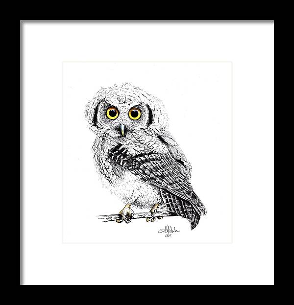 Owl Framed Print featuring the painting Pretty Little Owl by Isabel Salvador