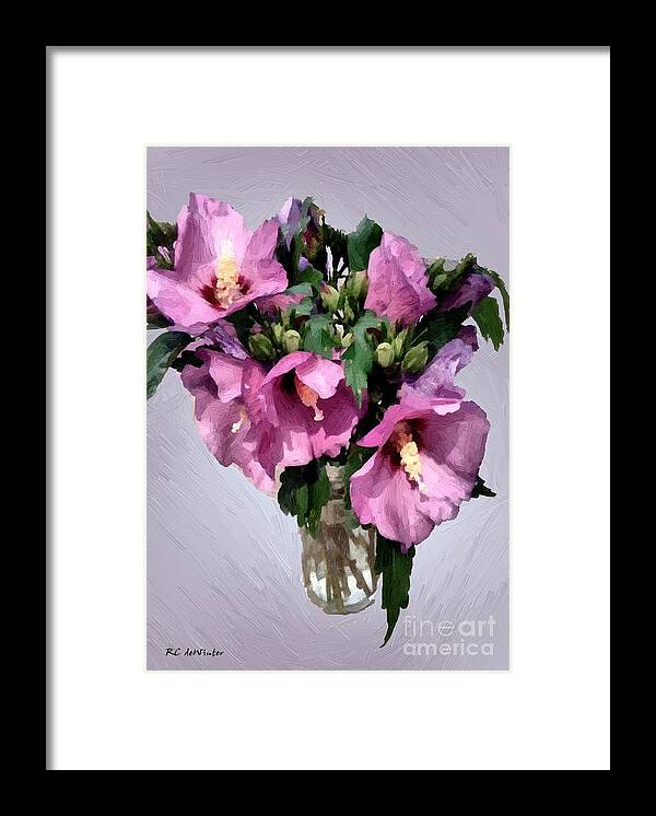 Flowers Framed Print featuring the painting Pretty Pink Ladies by RC DeWinter