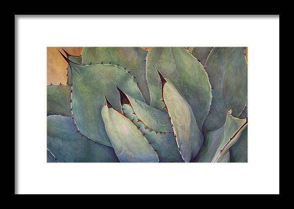 Agave Framed Print featuring the painting Prickly 2 by Athena Mantle