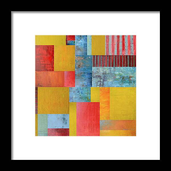 Textural Framed Print featuring the painting Primary Compilation 4.0 by Michelle Calkins