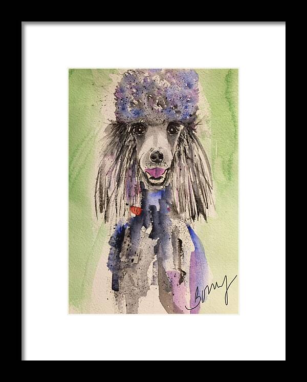 Dog Framed Print featuring the painting Primp by Bonny Butler