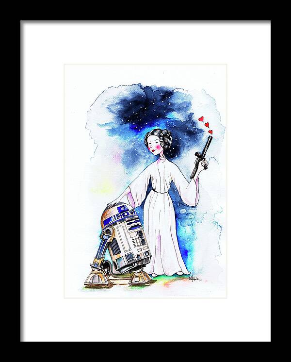 Princess Framed Print featuring the painting Princess Leia Illustration by Isabel Salvador