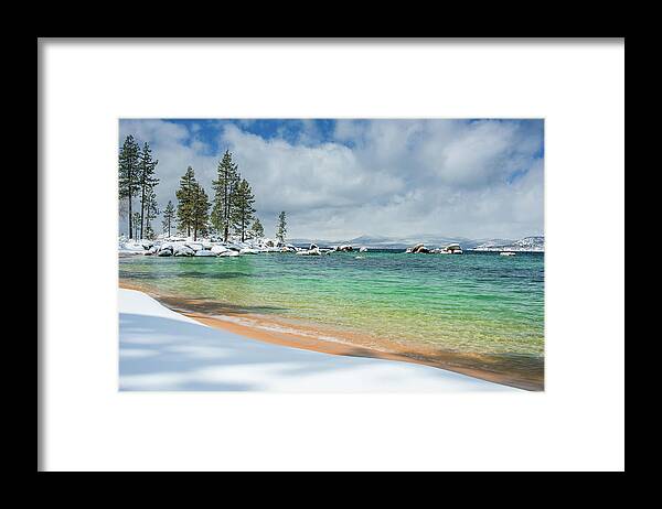 Sand Harbor Framed Print featuring the photograph Pristine Shores by Brad Scott by Brad Scott