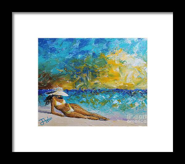  Framed Print featuring the painting Private Beach by Jerome Wilson