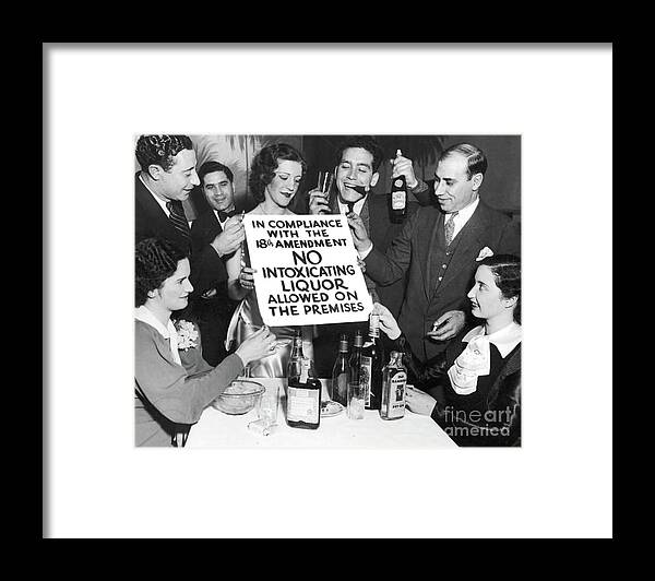 Prohibition Framed Print featuring the photograph Prohibition Ends Let's Party by Jon Neidert