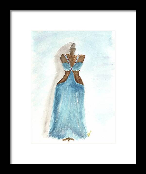 Prom Dress Framed Print featuring the painting Prom dress for Emily by Lauren Serene