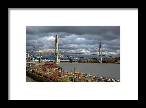 Alex Lyubar Framed Print featuring the photograph Promenade Quay at Fraser River by Alex Lyubar