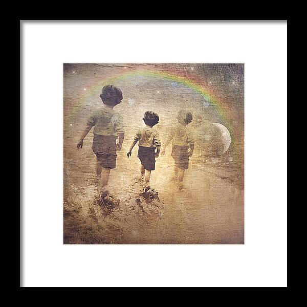 Boy Framed Print featuring the digital art Phases of the Journey--The Promise of the Rainbow by Melissa D Johnston