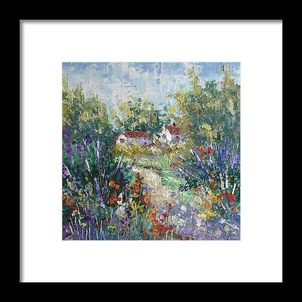 Provence. Frederic Payet Framed Print featuring the painting Provence path by Frederic Payet