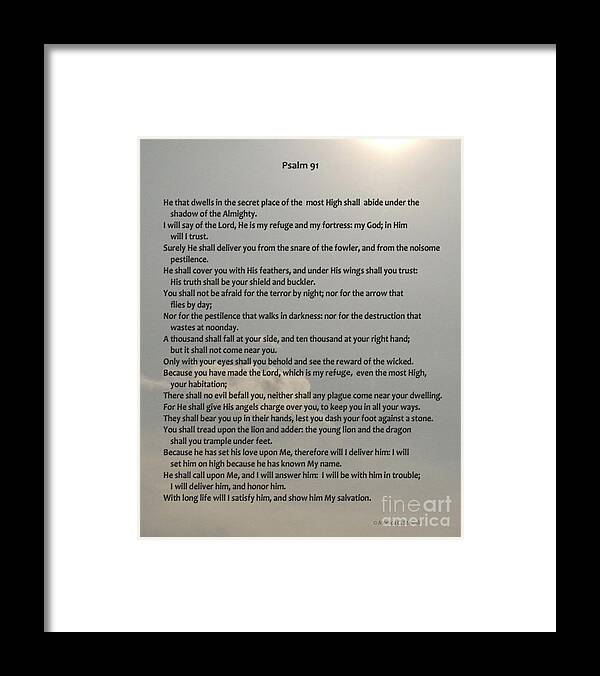 Scriptures Framed Print featuring the photograph Psalm 91 by Monica C Stovall