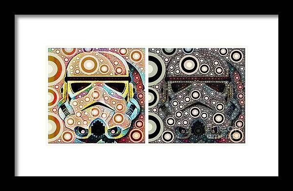 Psychedelic Framed Print featuring the digital art Psychedelic Binom by HELGE Art Gallery