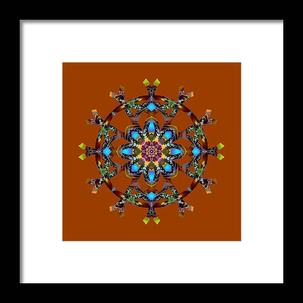 Mandala Framed Print featuring the digital art Psychedelic Mandala 010 A by Larry Capra