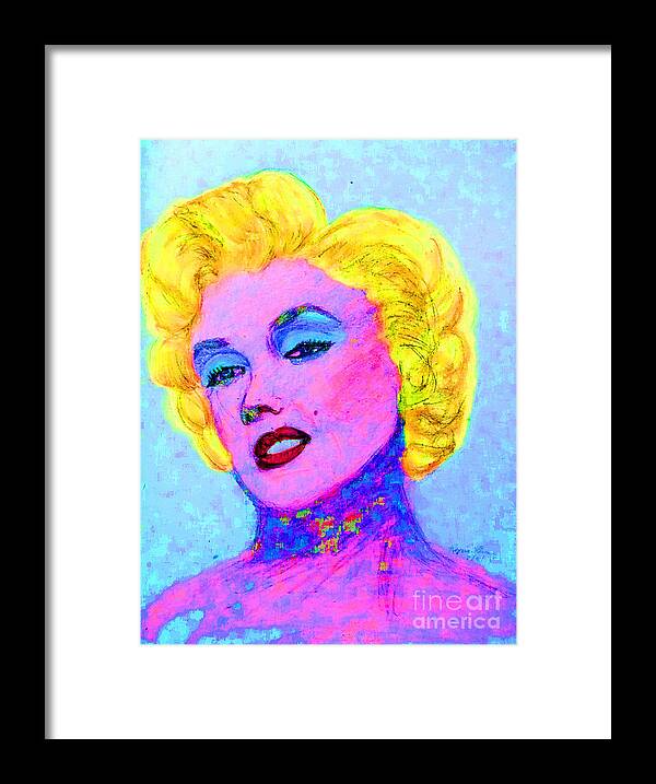 Pop Art Framed Print featuring the drawing Psychedelic Marilyn by Lyric Lucas