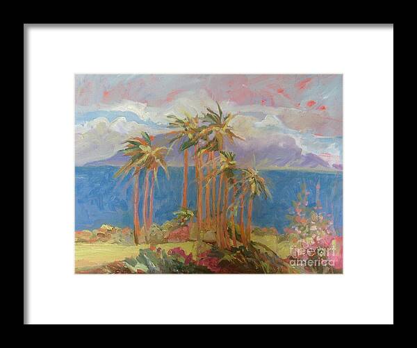 Landcape Framed Print featuring the painting Pualani Ranch View by Diane Renchler