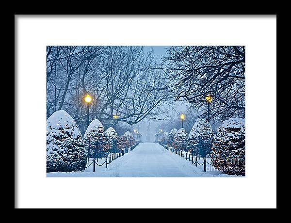Back Bay Framed Print featuring the photograph Public Garden Walk by Susan Cole Kelly