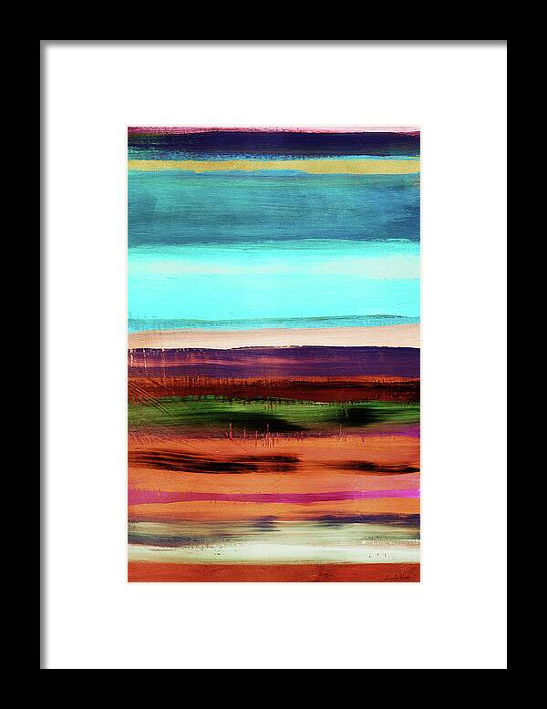 Abstract Framed Print featuring the mixed media Pueblo 2- Art by Linda Woods by Linda Woods