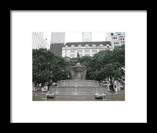 New York Framed Print featuring the photograph Pulitzer Fountain by Valerie Ornstein