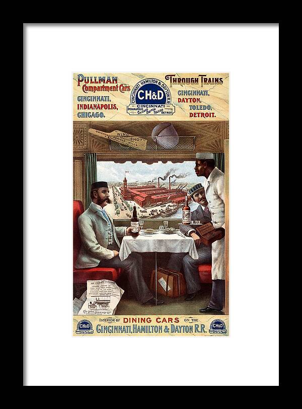 Pullman Framed Print featuring the mixed media Pullman Compartment Cars and Trains - Vintage Travel Poster by Studio Grafiikka