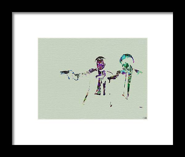 Pulp Fiction Framed Print featuring the painting Pulp Fiction watercolor by Naxart Studio