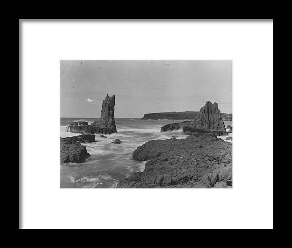 Nature Framed Print featuring the painting Pulpit Rock, Kiama, Kerry and Co, Sydney, Australia, c. 1884-1917 by Celestial Images