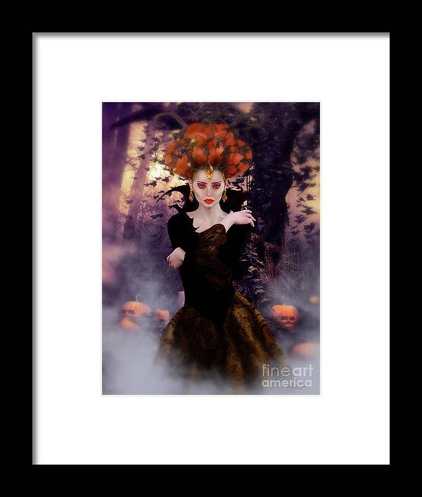 Pumpkin Witch Framed Print featuring the digital art Pumpkin Witch by Shanina Conway