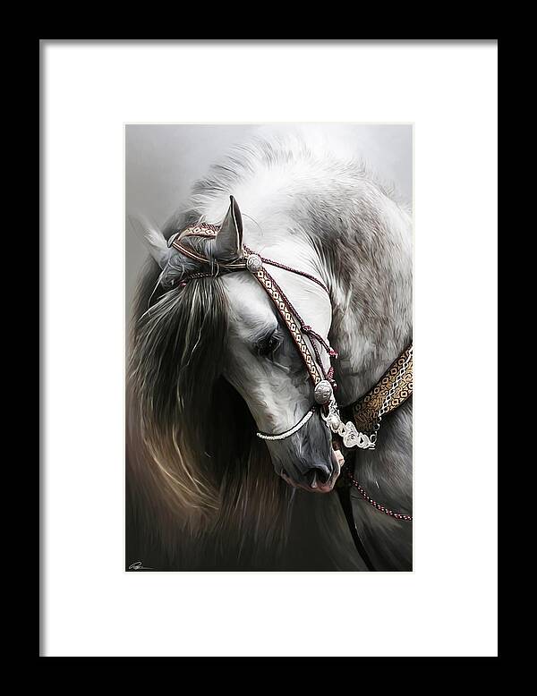 Horse Framed Print featuring the digital art Pura Spanish Elegance by Paul Miners