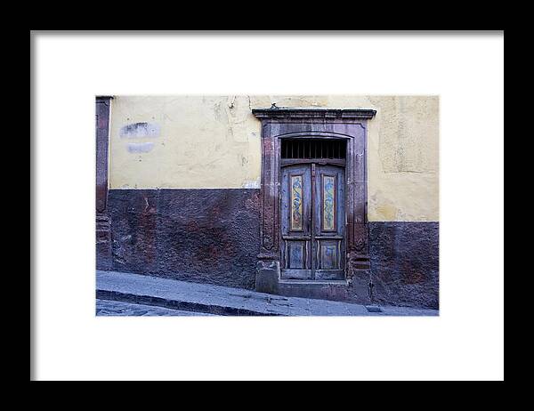 Mexico Framed Print featuring the photograph Purple and Blue Door Mexico by Carol Leigh