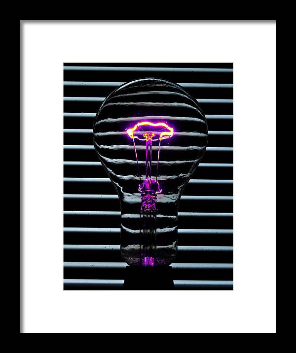 Light Bulb Framed Print featuring the photograph Purple Bulb by Rob Hawkins