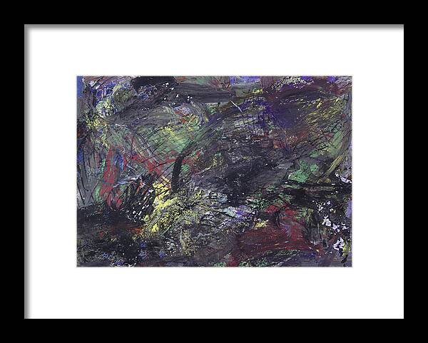 Abstract Framed Print featuring the painting Purple Chitlyns by Julius Hannah