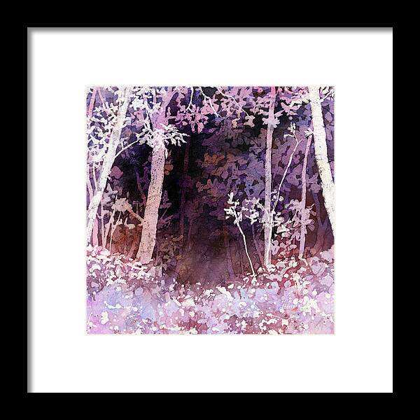 Purple Framed Print featuring the painting Purple Forest by Hailey E Herrera