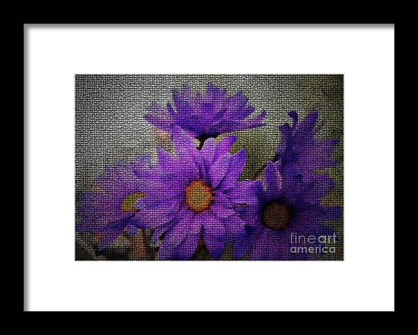 Flower Framed Print featuring the painting Purple Gerber Daisies by Rita Brown